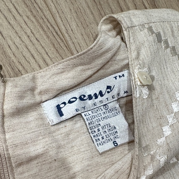 Vintage NWT Poems by Esteem rayon/linen blend midi dress size 6 - Picture 8 of 10
